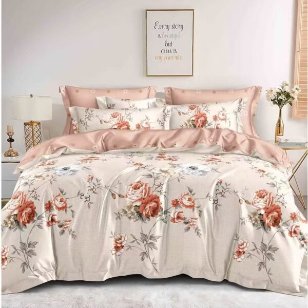Peach Summer Cute 6Pcs Bedcover Set