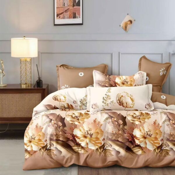 Brown Beauty Floral 6Pcs Bedcover Set