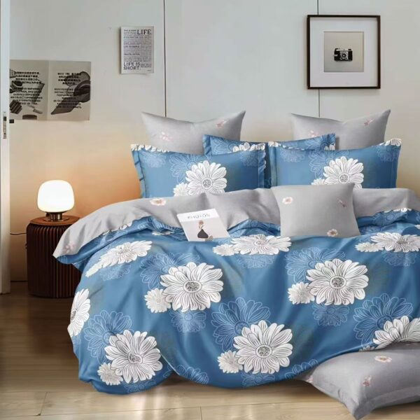 White Floral Sea 6Pcs Bedcover Set
