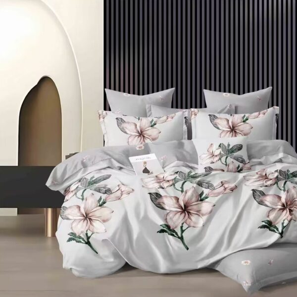 Bloom Floral Silver 6Pcs Bedcover Set