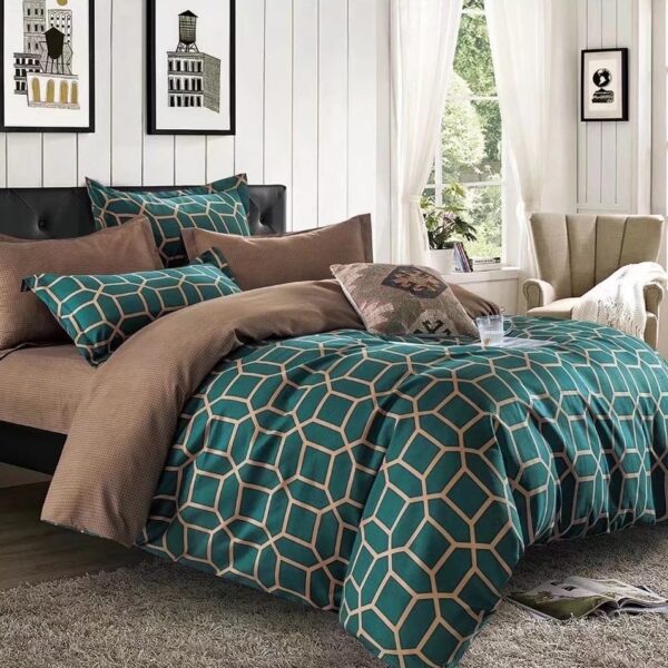 Green Elegant Pattern 6Pcs Bedcover Set