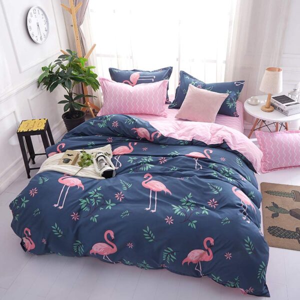 Lilac Floral Pink 6Pcs Bedcover Set