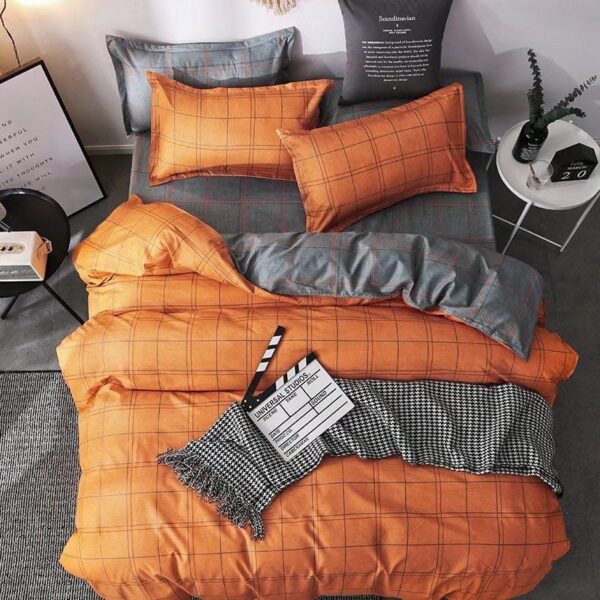 Orange geometric Pattern 6Pcs Bedcover Set