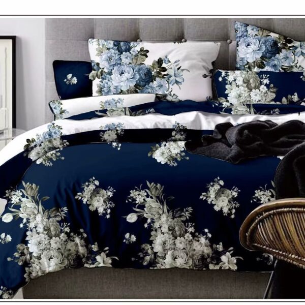 Dark Brown Floral Pattern 6Pcs Comforter Set