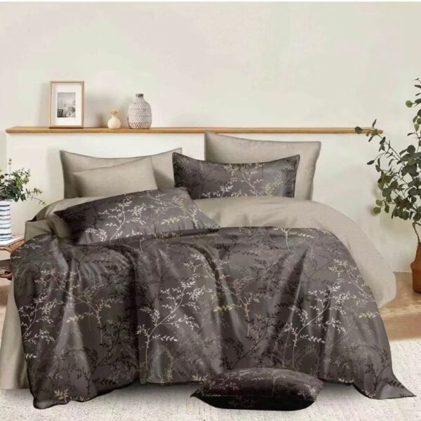 Dark Leaf Pattern 6Pcs Comforter Set