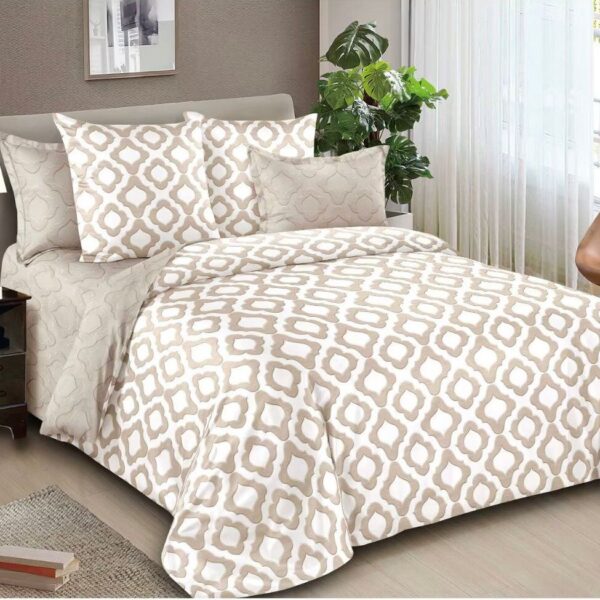 Ivory Geometric Pattern 6Pcs Comforter Set