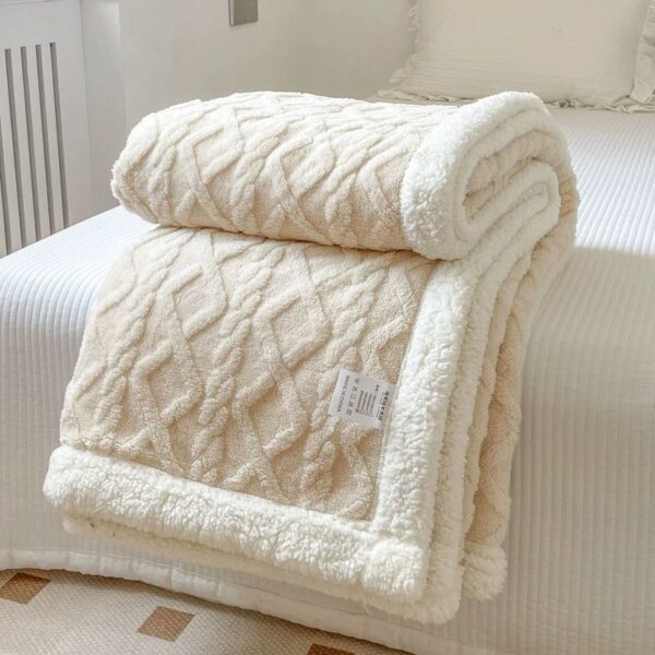 Ivory Double Blanket Premium Quality Wool Material