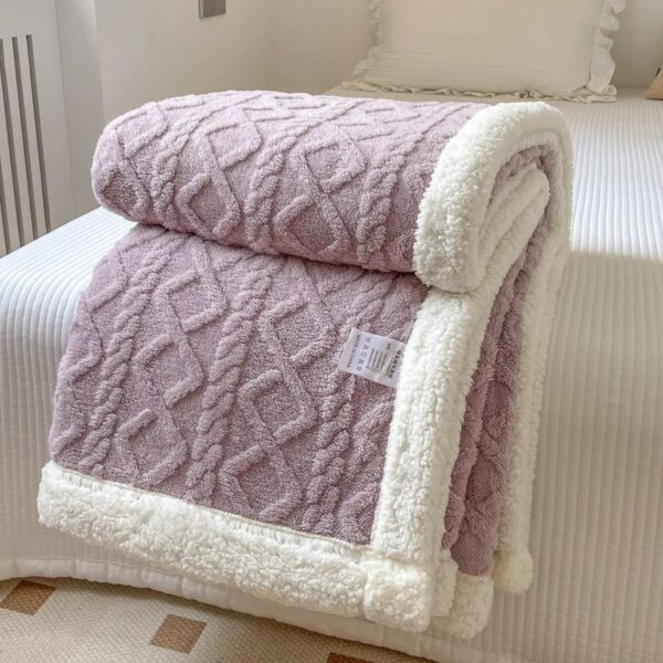 Lilac Double Blanket Premium Quality Wool Material