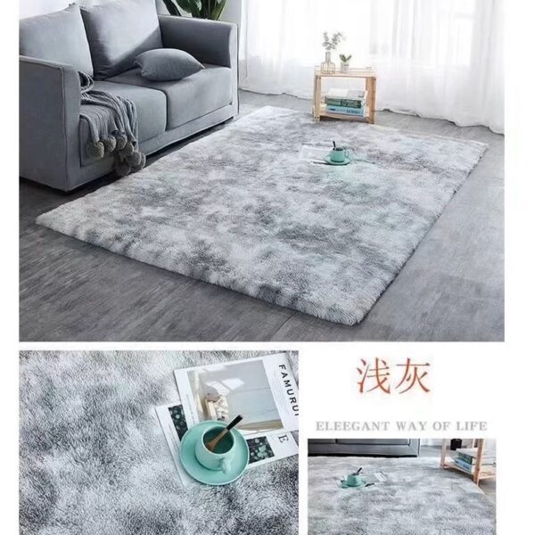 Luxury Faux Fur Carpet – Silver (170×210 cm)