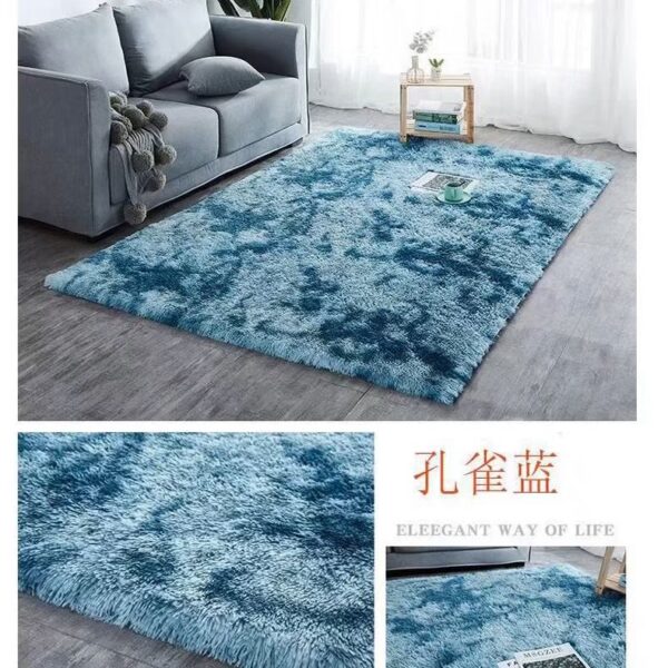 Luxury Faux Fur Carpet – Ske Blue (170×210 cm)