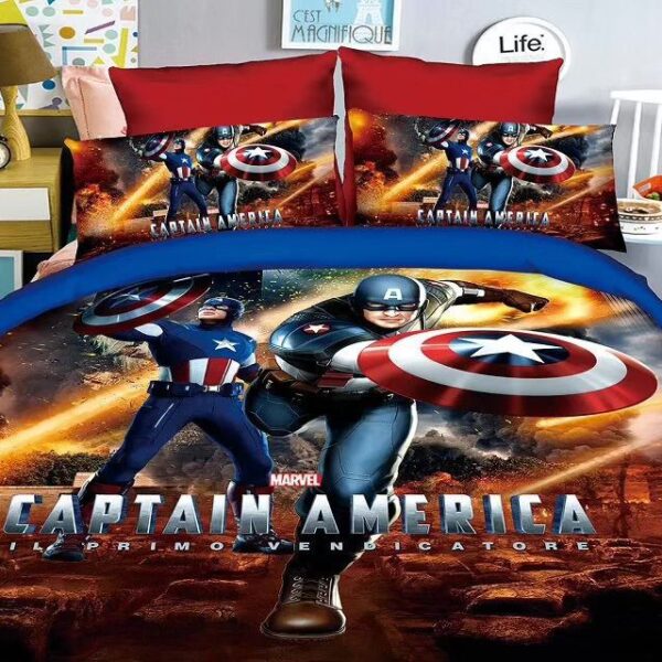 Captain America Cartoon Kids 3 Pcs Comforter Set