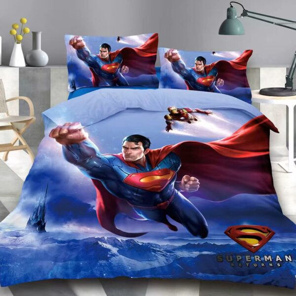 Super Man Cartoon Kids 3 Pcs Comforter Set